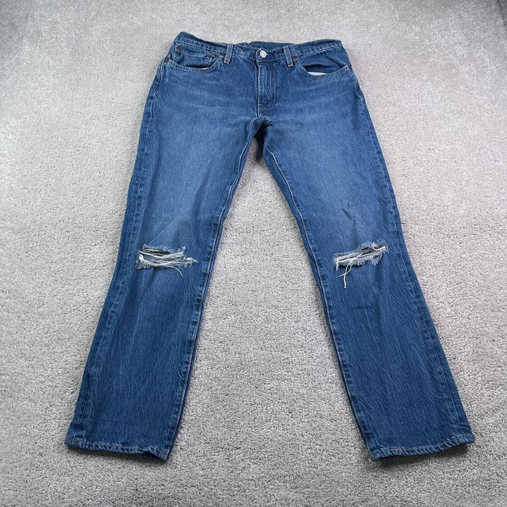 Levis Jeans Mens 32x30 Blue 511 Slim‎ Fit Medium Wash Distressed Stretch Denim